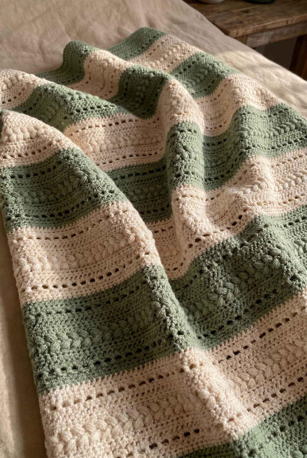 Modern Farmhouse Textured Throw Blanket Crochet Pattern