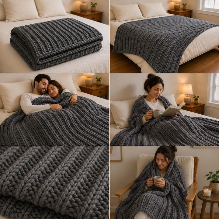 Super Bulky Ribbed Blanket Crochet Pattern
