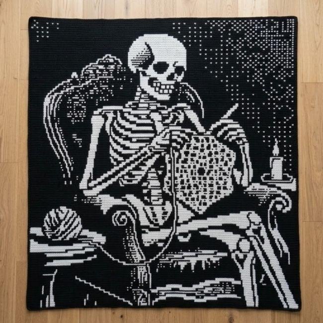 Skeleton Mosaic Crochet Blanket Pattern
