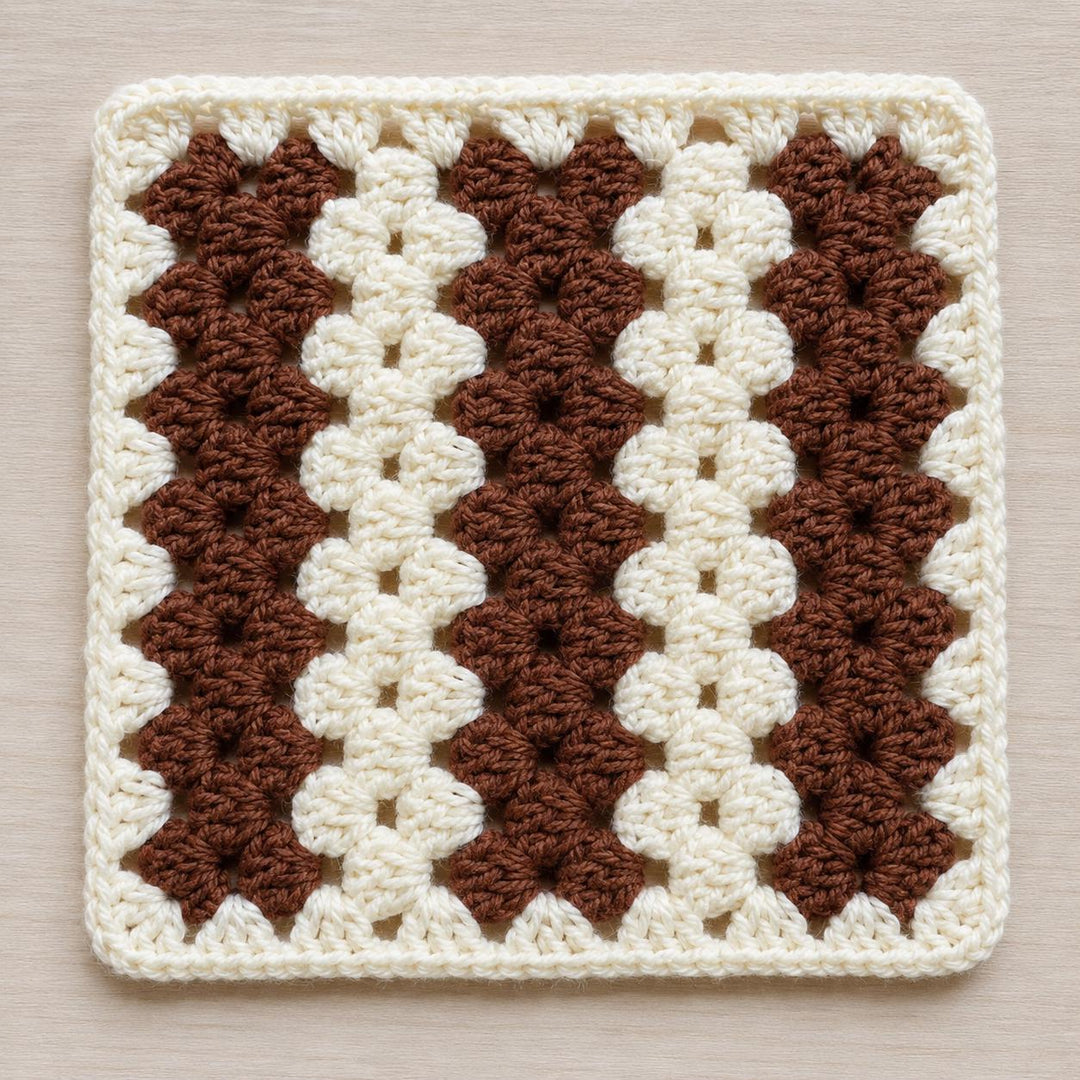 Striped Coaster Granny Square Crochet Pattern