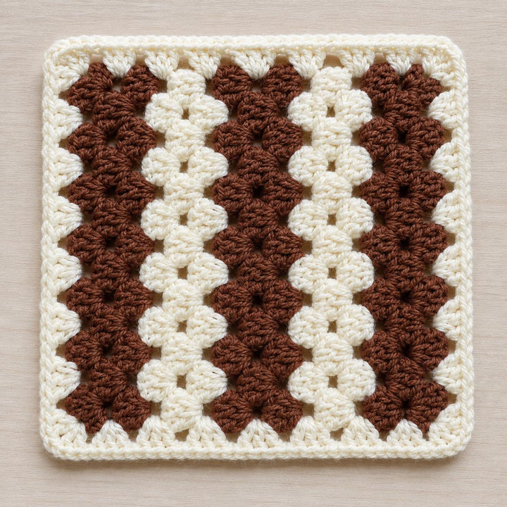 Striped Coaster Granny Square Crochet Pattern