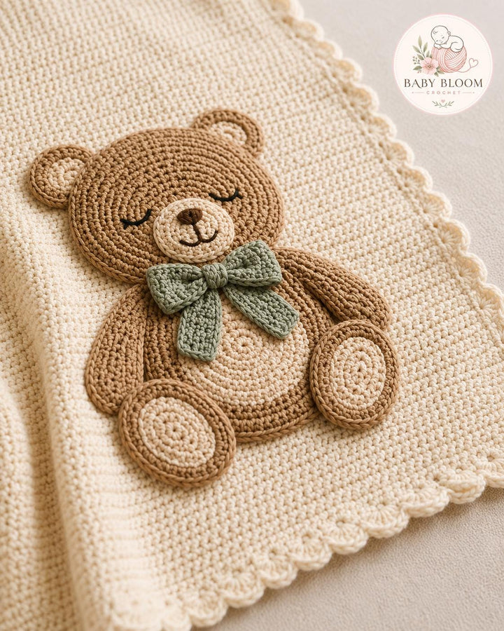 Teddy Bear Baby Blanket Crochet Pattern