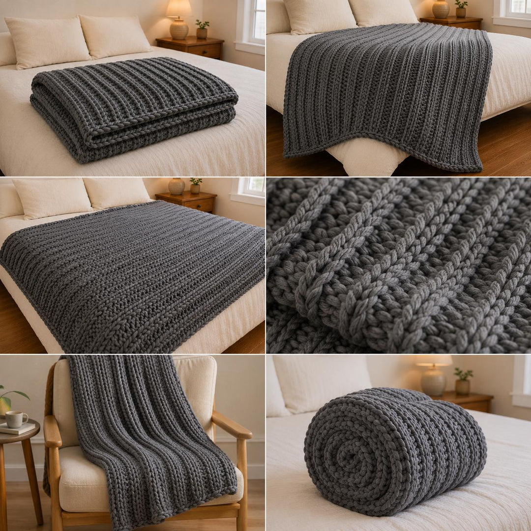 Super Bulky Ribbed Blanket Crochet Pattern