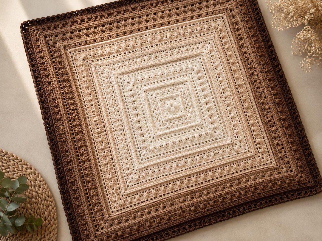 Modern Textured Square Blanket Crochet Pattern