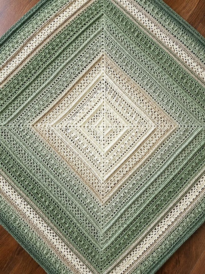 Modern Textured Square Blanket Crochet Pattern
