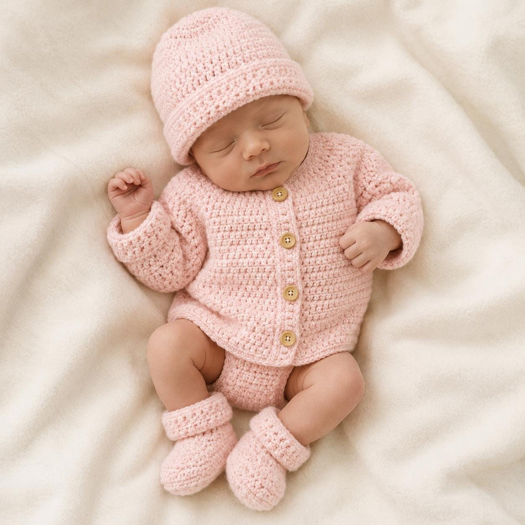 3 in 1 Baby Cardigan Set Crochet Pattern