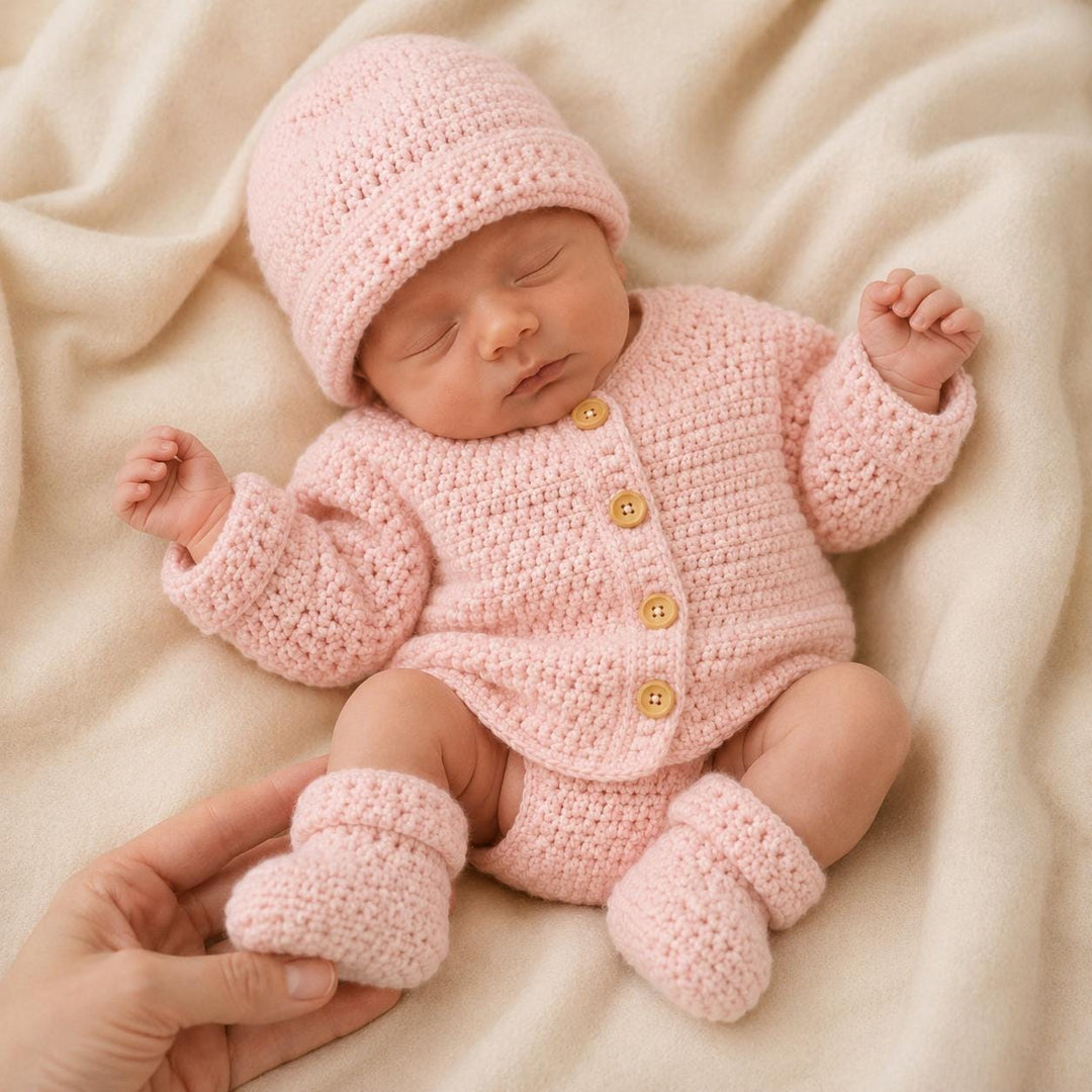 3 in 1 Baby Cardigan Set Crochet Pattern