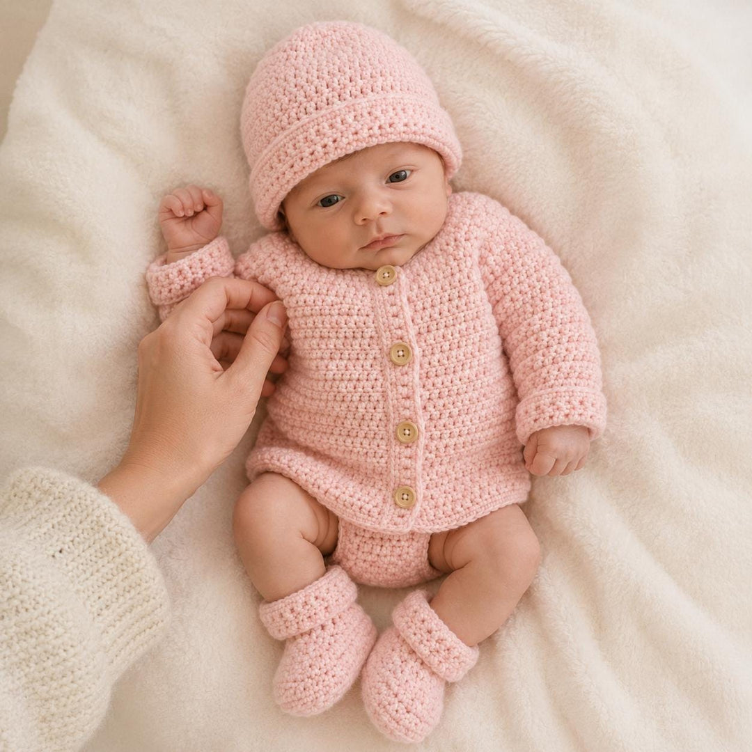 3 in 1 Baby Cardigan Set Crochet Pattern