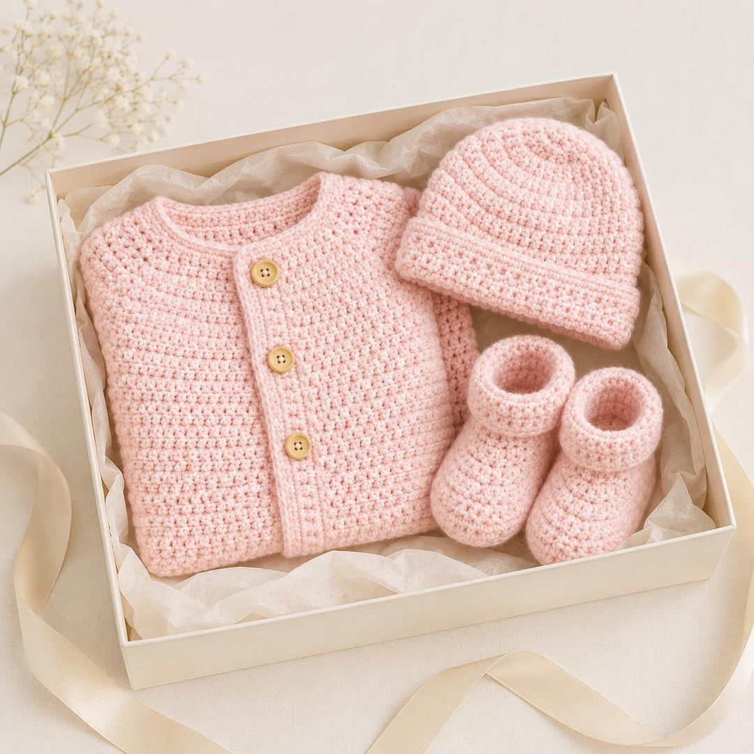 3 in 1 Baby Cardigan Set Crochet Pattern