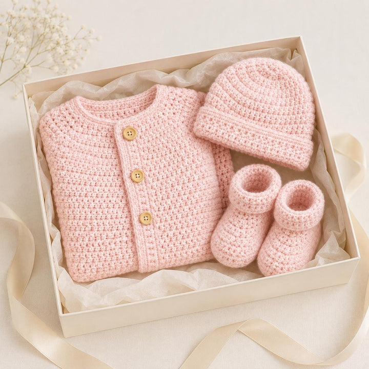 3 in 1 Baby Cardigan Set Crochet Pattern