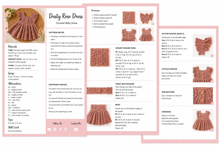 Ruffled Lace Baby Dress Crochet Pattern