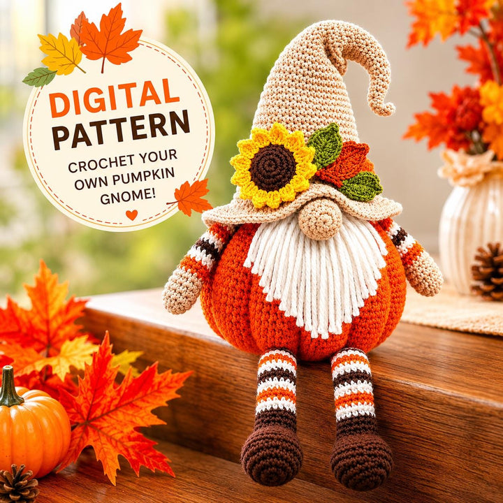 Pumpkin Gnome Amigurumi Crochet Pattern