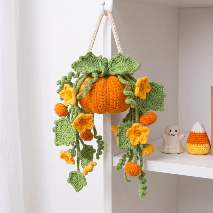 Pumpkin Potted Hanging Plant Crochet Pattern
