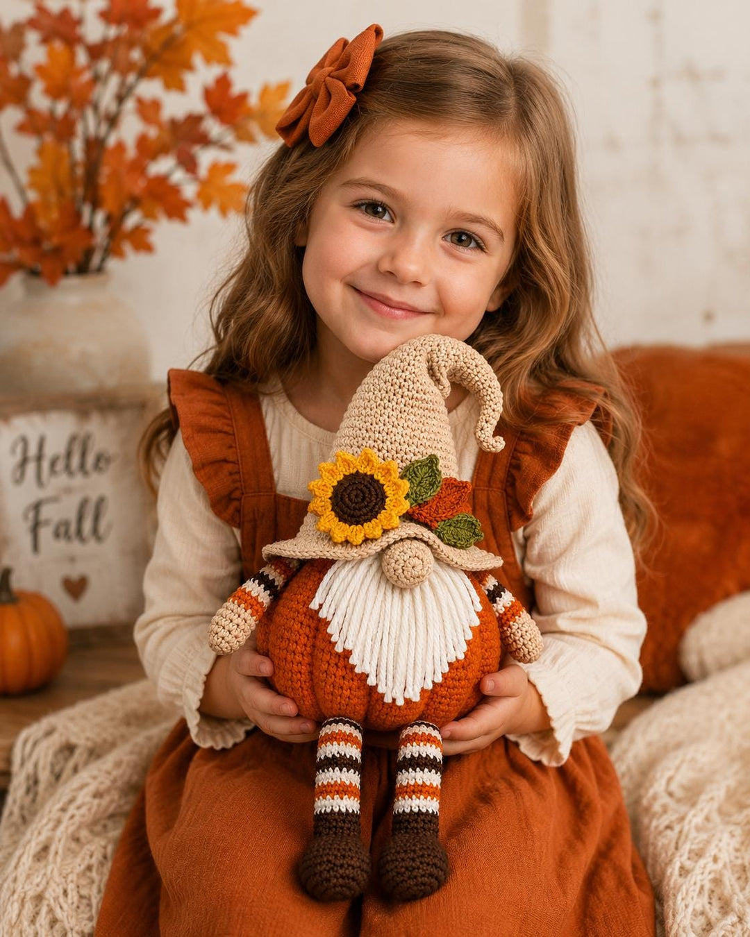 Pumpkin Gnome Amigurumi Crochet Pattern