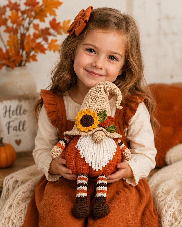 Pumpkin Gnome Amigurumi Crochet Pattern
