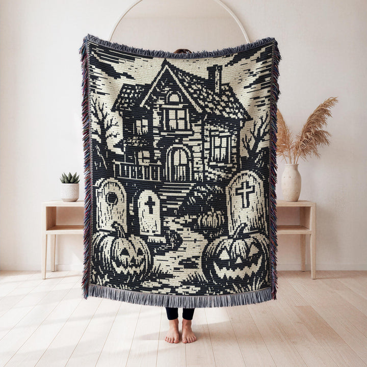 Haunted House Mosaic Crochet Blanket Pattern