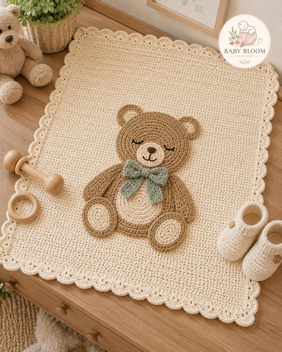 Teddy Bear Baby Blanket Crochet Pattern
