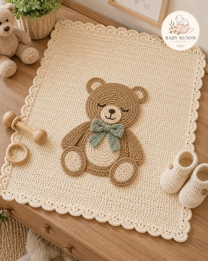 Teddy Bear Baby Blanket Crochet Pattern