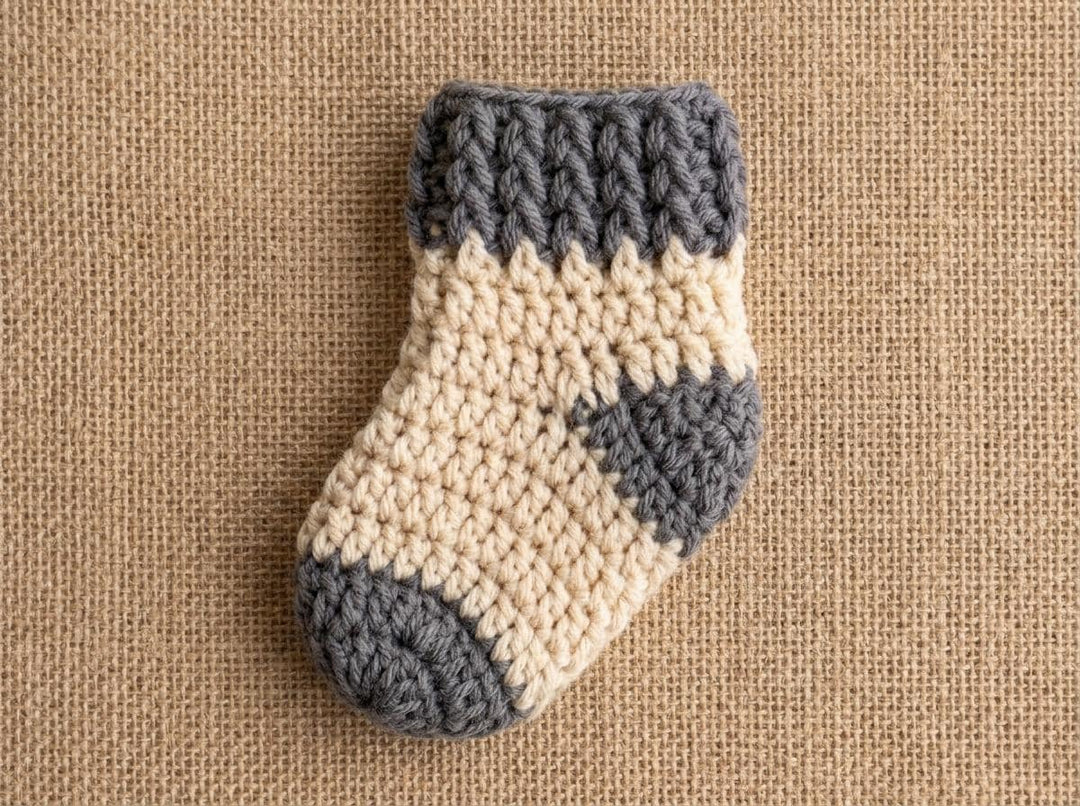 Easy Beginner Baby Socks Crochet Pattern