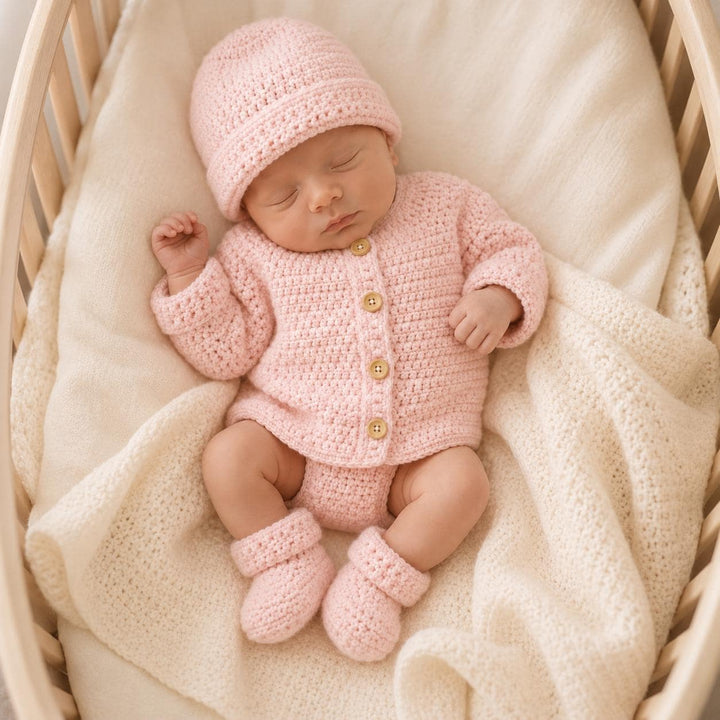 3 in 1 Baby Cardigan Set Crochet Pattern