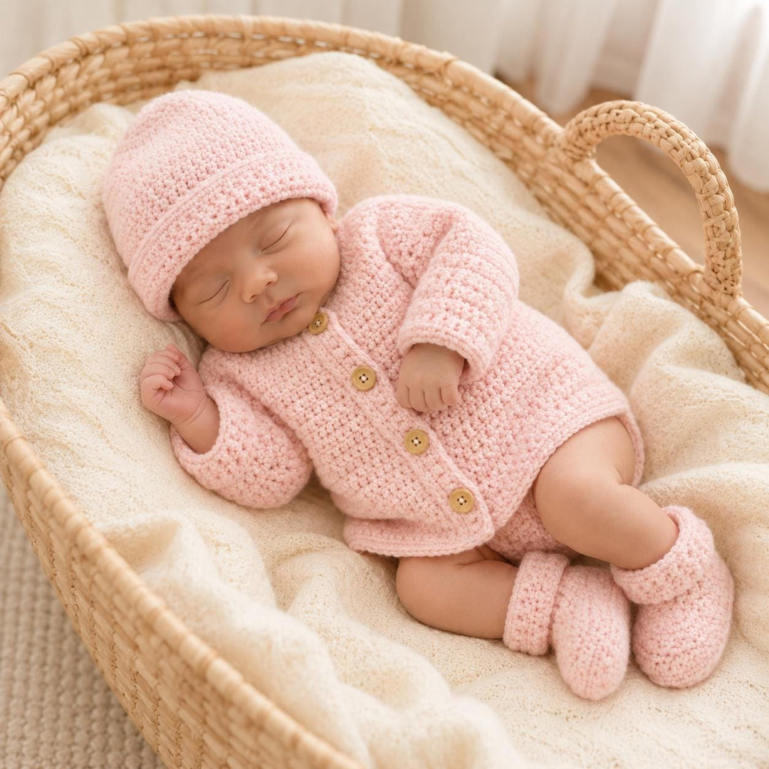 3 in 1 Baby Cardigan Set Crochet Pattern