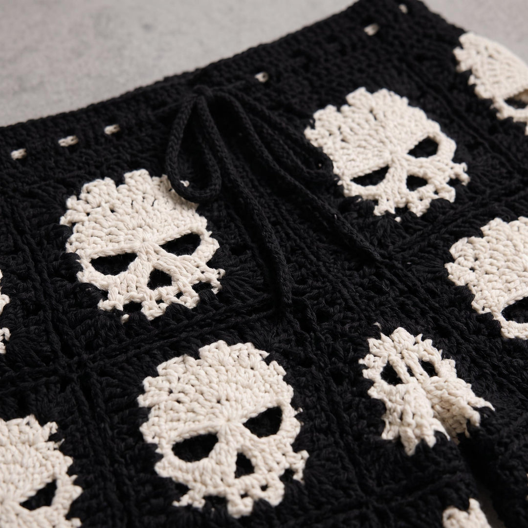 Gothic Midnight Skull Granny Square Pants Crochet Pattern