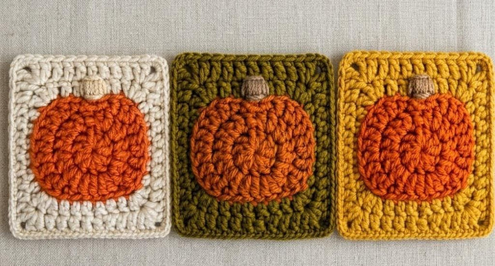 Pumpkin Fall Granny Square Crochet Pattern