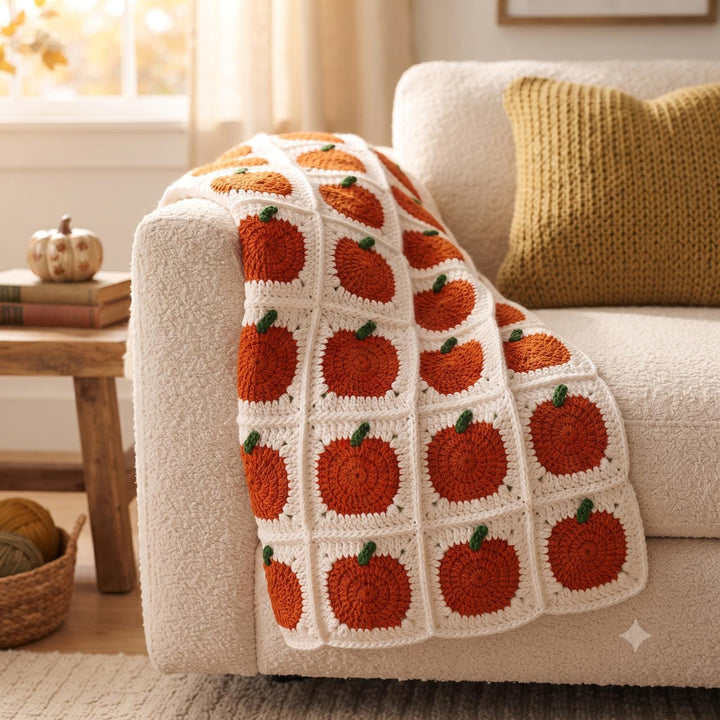 Halloween Pumpkin Granny Square Crochet Pattern