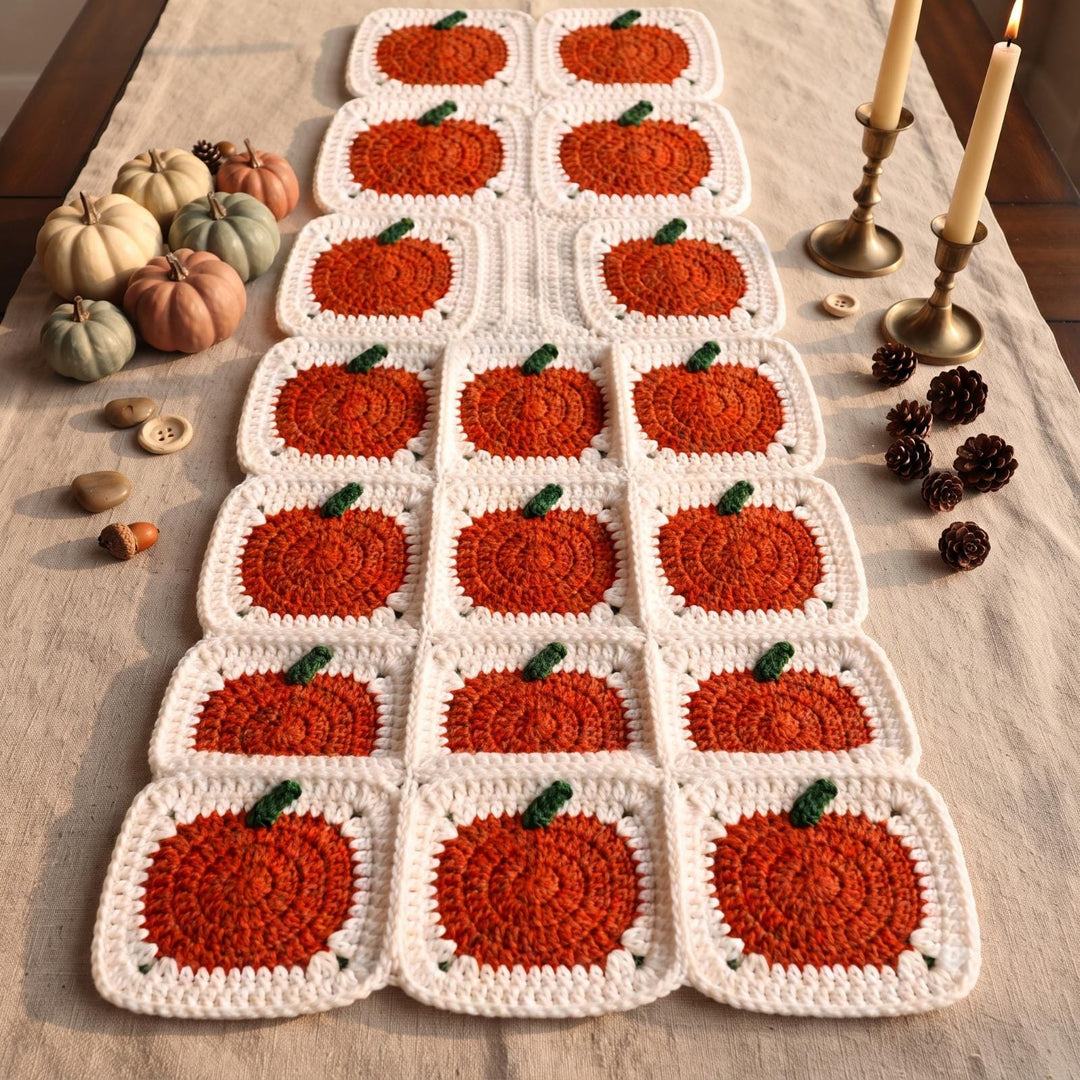 Halloween Pumpkin Granny Square Crochet Pattern