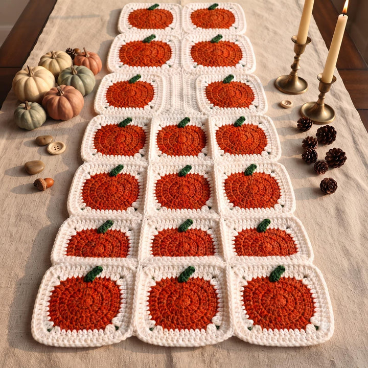 Halloween Pumpkin Granny Square Crochet Pattern