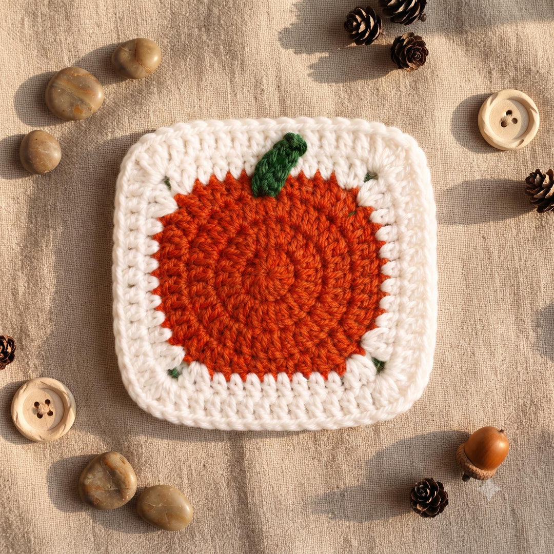 Halloween Pumpkin Granny Square Crochet Pattern