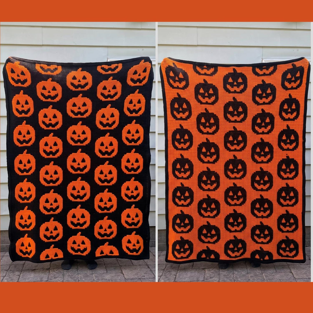 Jack O'Lantern Mosaic Blanket Pattern
