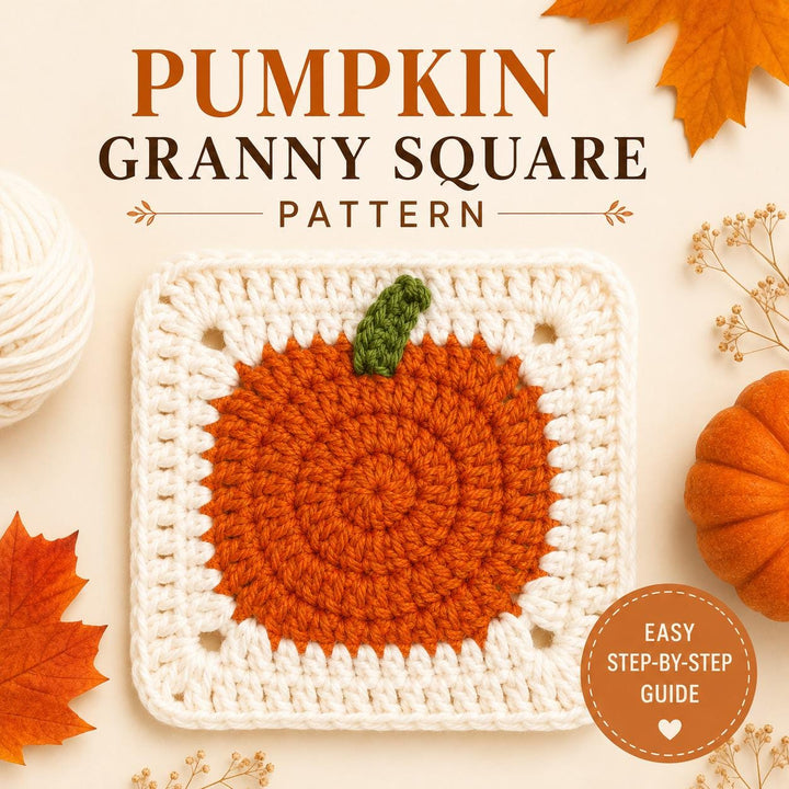 Halloween Pumpkin Granny Square Crochet Pattern