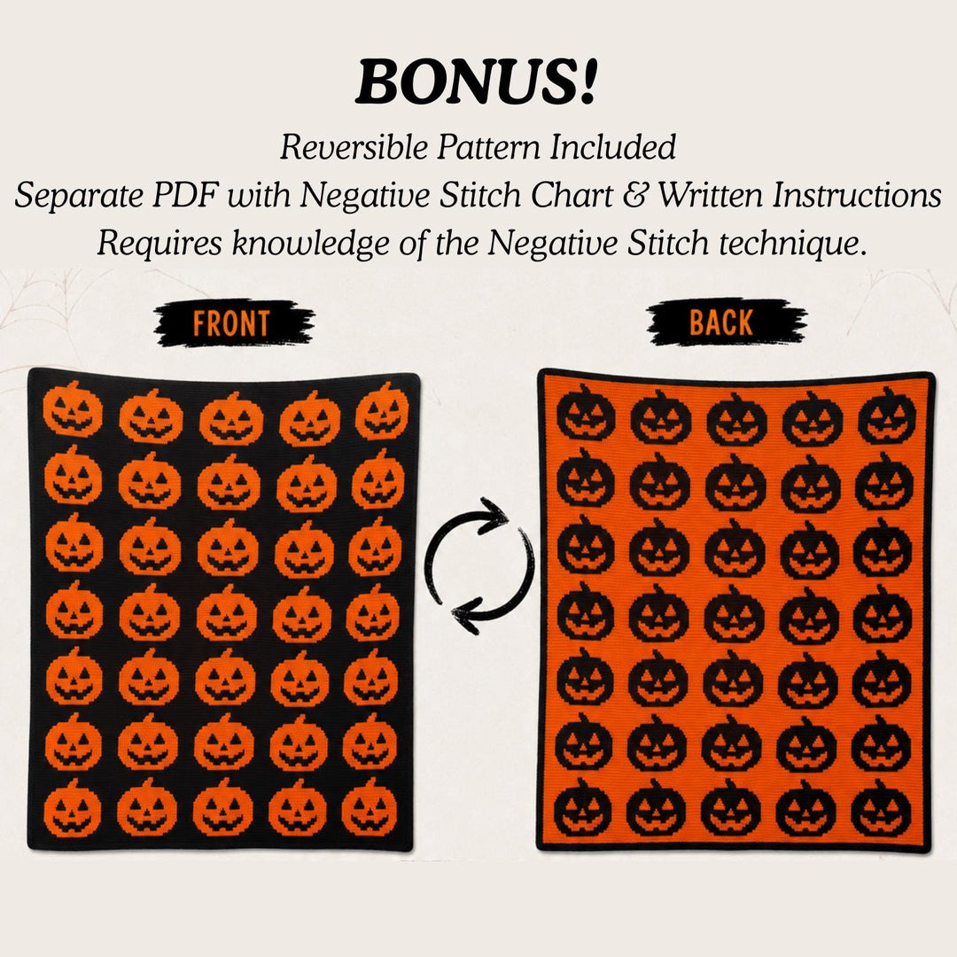 Jack O'Lantern Mosaic Blanket Pattern
