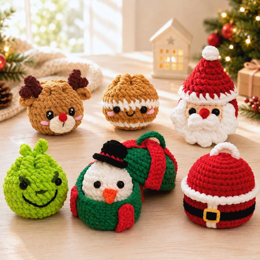 7 in 1 Christmas Dumplings Amigurumi Crochet Pattern
