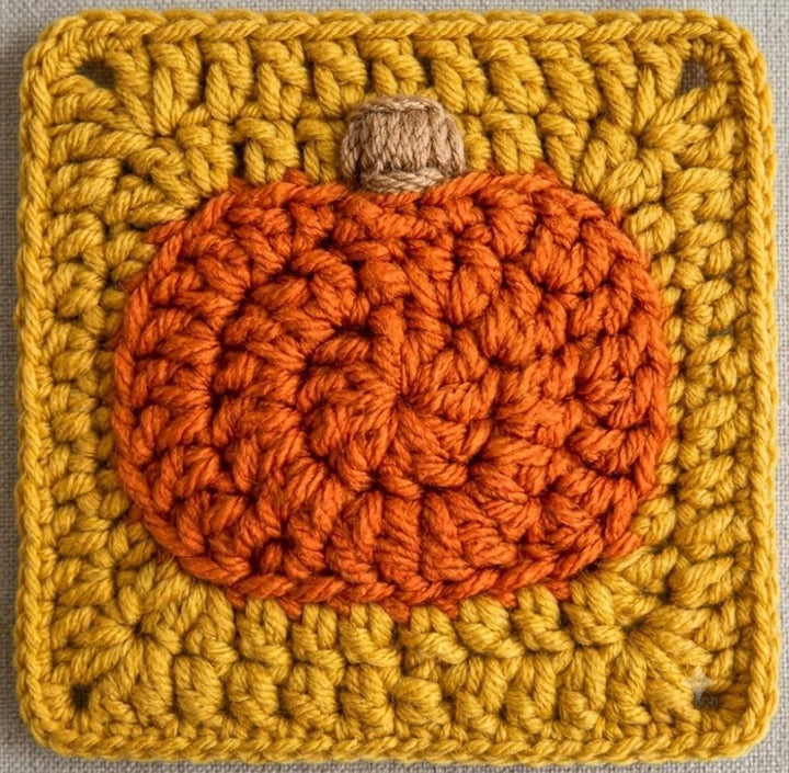 Pumpkin Fall Granny Square Crochet Pattern