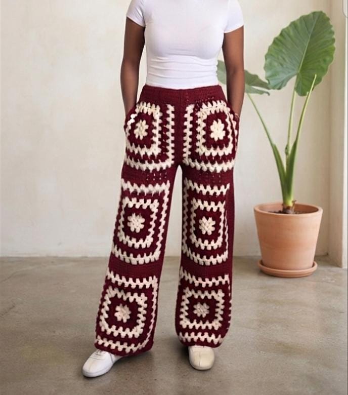 Granny Square Pants Crochet Pattern for Him
