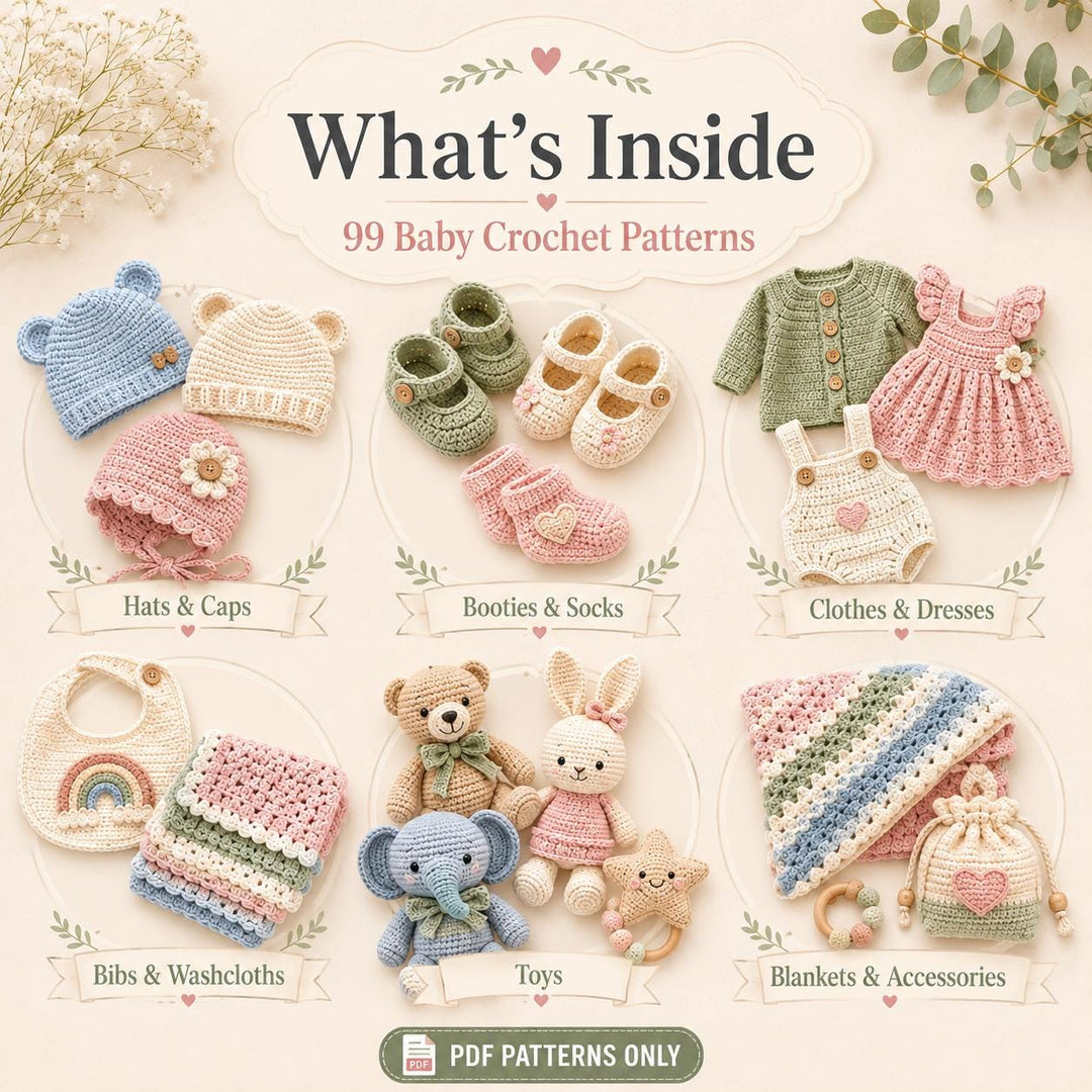 99 in 1 Baby Crochet Pattern Bundle