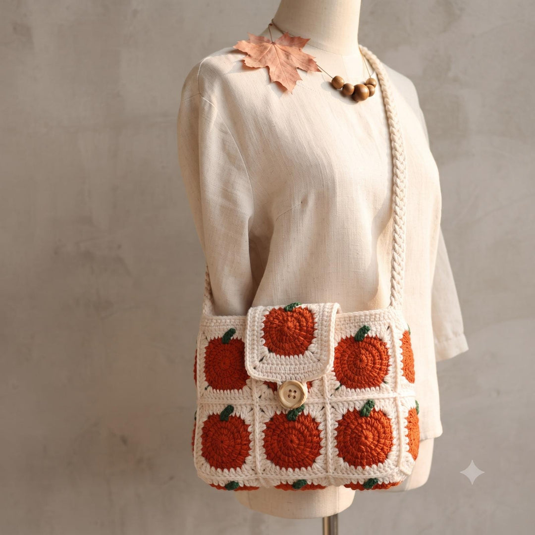 Halloween Pumpkin Granny Square Crochet Pattern