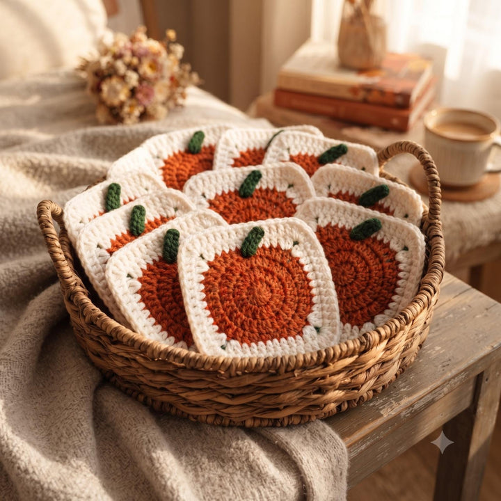 Halloween Pumpkin Granny Square Crochet Pattern