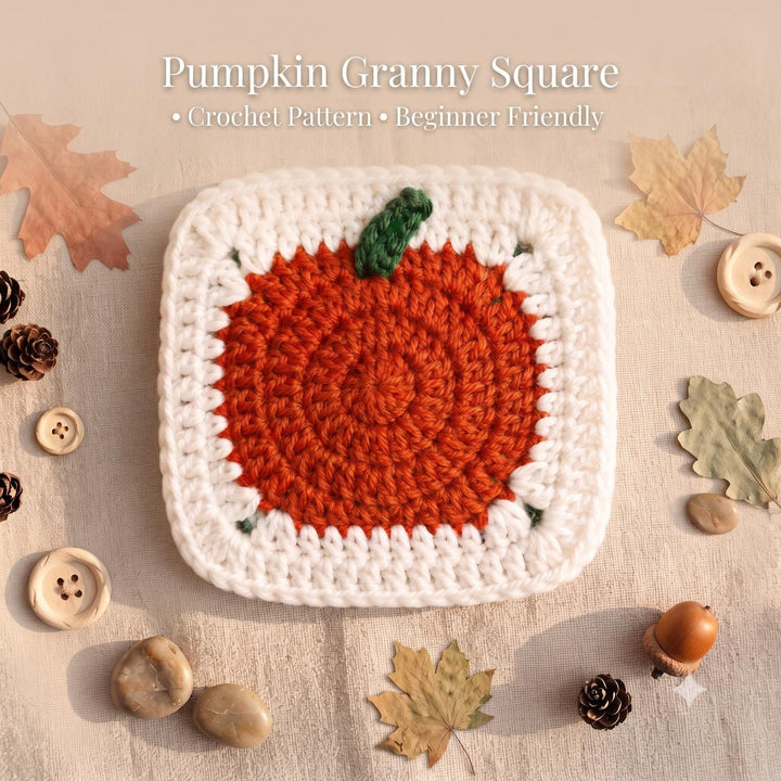 Halloween Pumpkin Granny Square Crochet Pattern