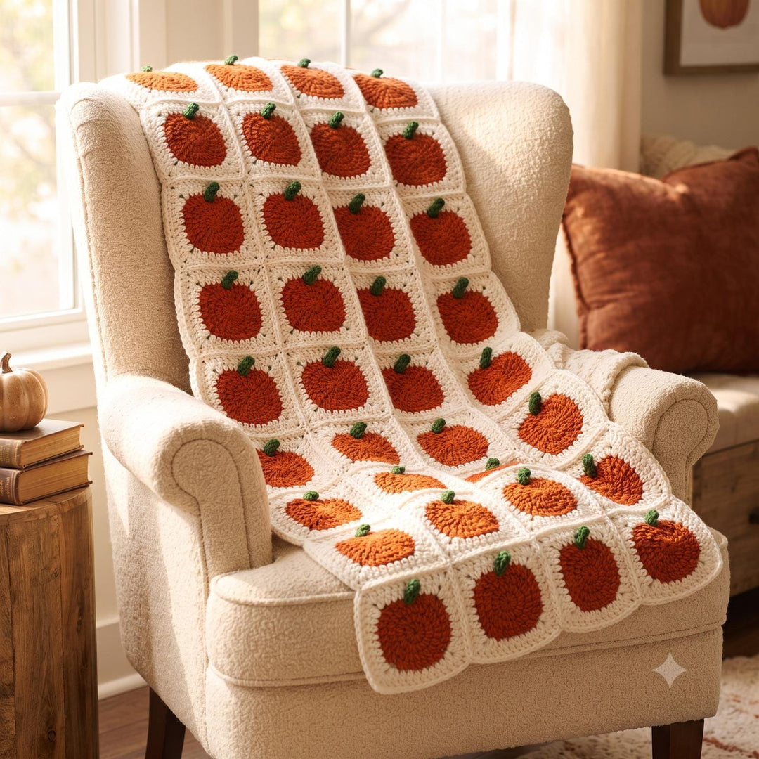 Halloween Pumpkin Granny Square Crochet Pattern