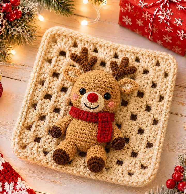 6 in 1 Christmas Granny Square Crochet Pattern