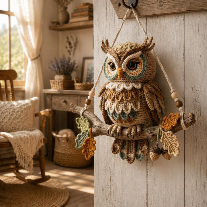 Boho Owl Wall Hanger Crochet Pattern V2