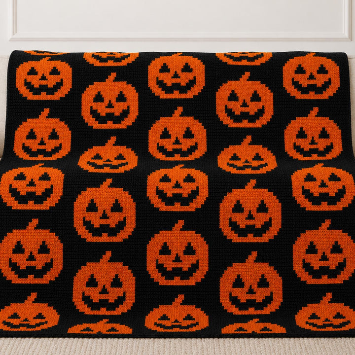 Jack O'Lantern Mosaic Blanket Pattern