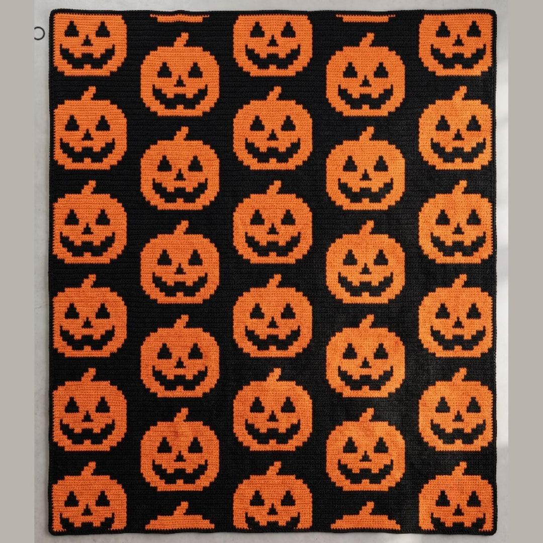 Jack O'Lantern Mosaic Blanket Pattern