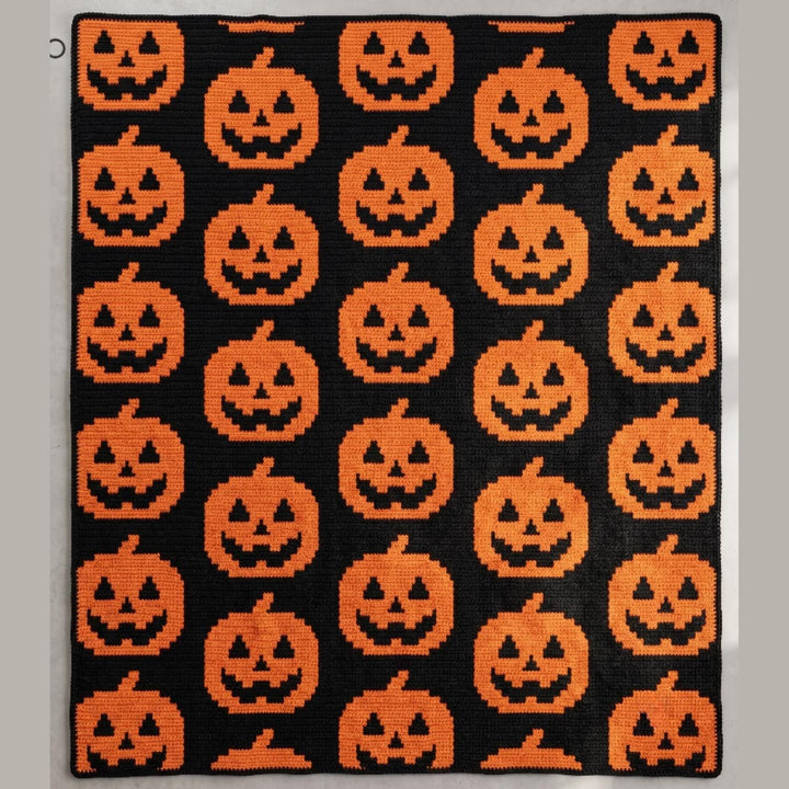 Jack O'Lantern Mosaic Blanket Pattern