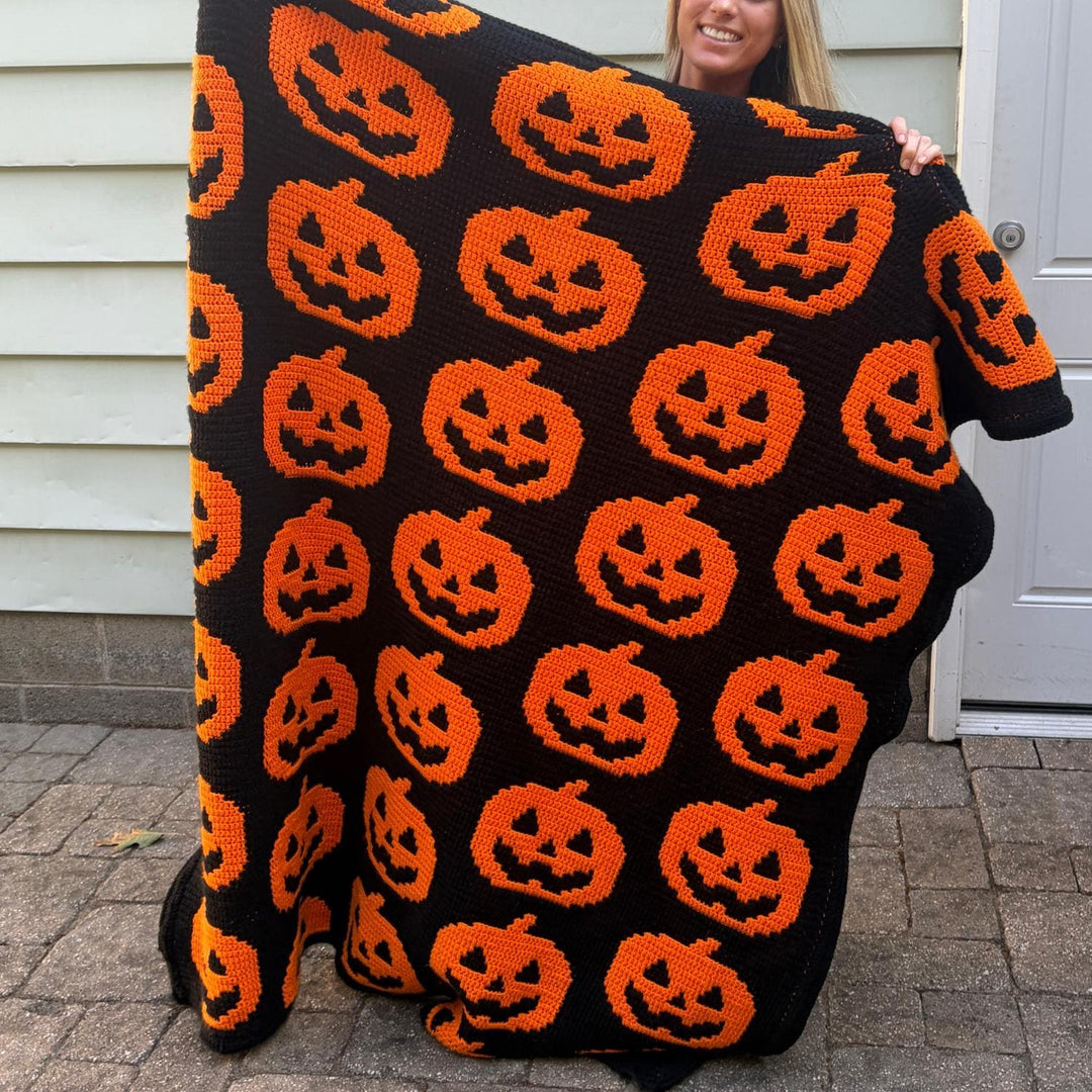 Jack O'Lantern Mosaic Blanket Pattern