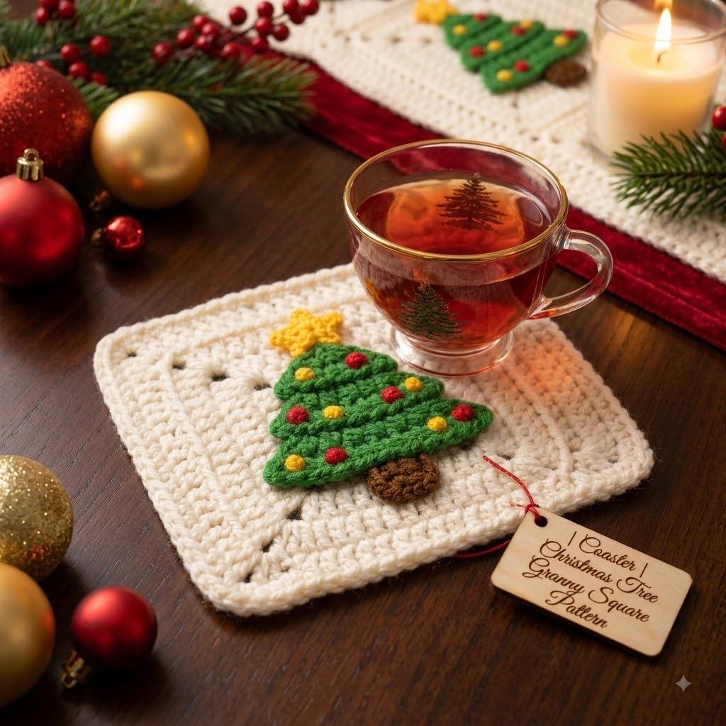 3D Christmas Tree Granny Square Crochet Pattern