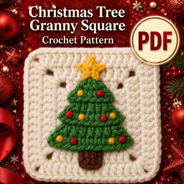 3D Christmas Tree Granny Square Crochet Pattern